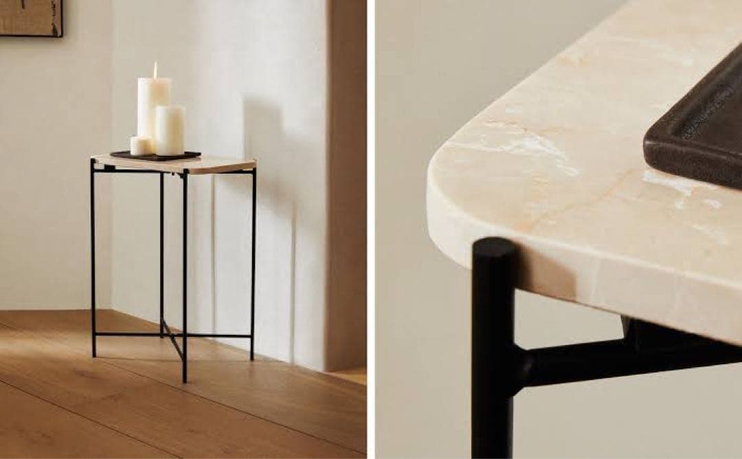 zara 大理石　ホワイト　サイドテーブル