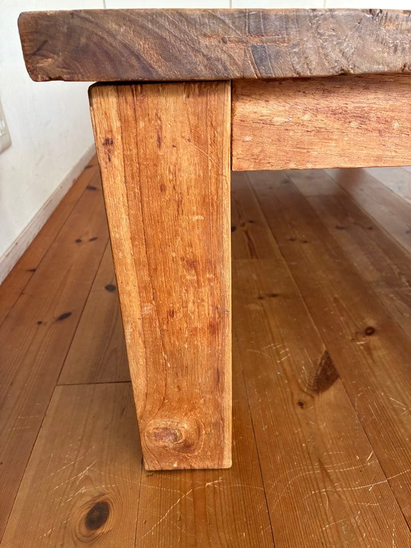 yum 送料込！オールドチーク　W1600 ローテーブル　木製　アジアン