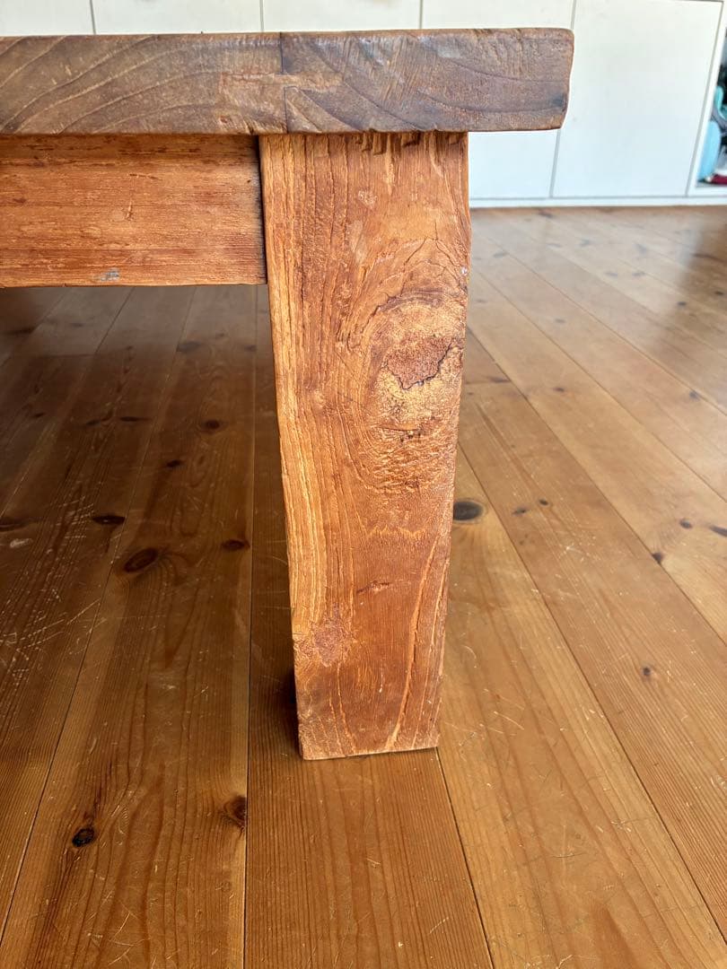 yum 送料込！オールドチーク　W1600 ローテーブル　木製　アジアン