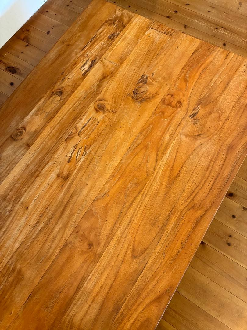 yum 送料込！オールドチーク　W1600 ローテーブル　木製　アジアン