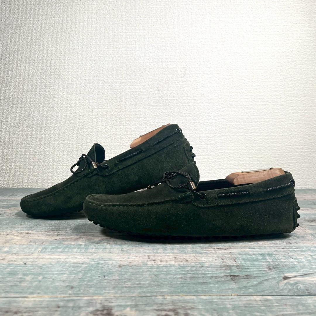 美品 TOD'S ドライビングシューズ スウェード モスグリーン
