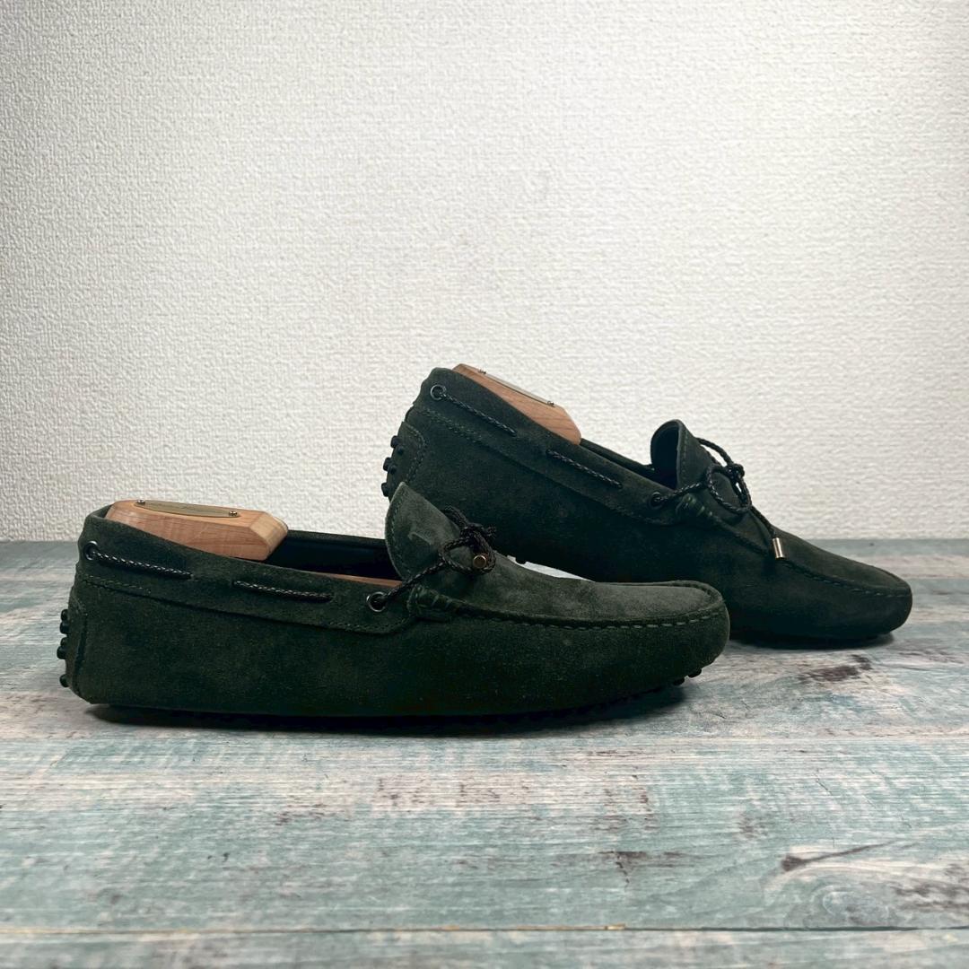 美品 TOD'S ドライビングシューズ スウェード モスグリーン