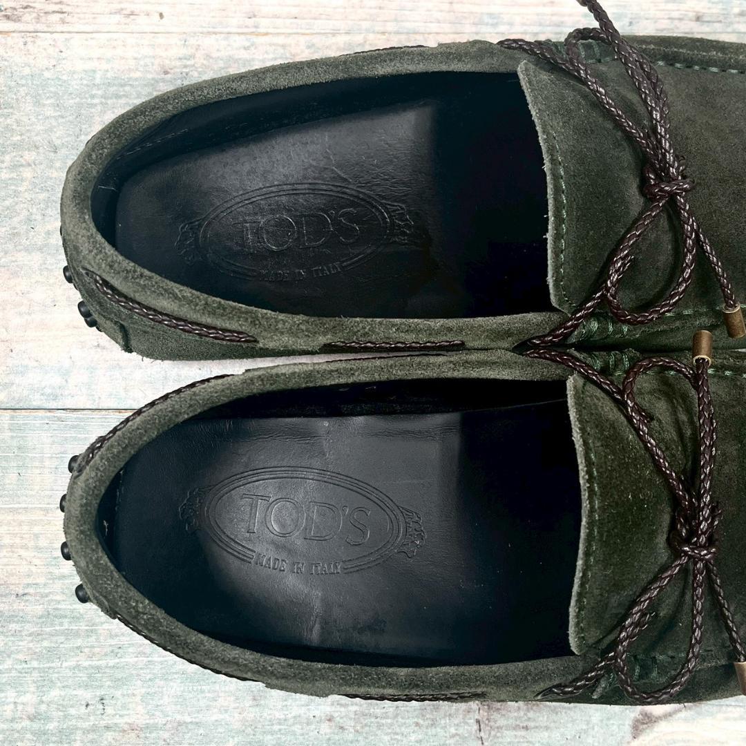 美品 TOD'S ドライビングシューズ スウェード モスグリーン