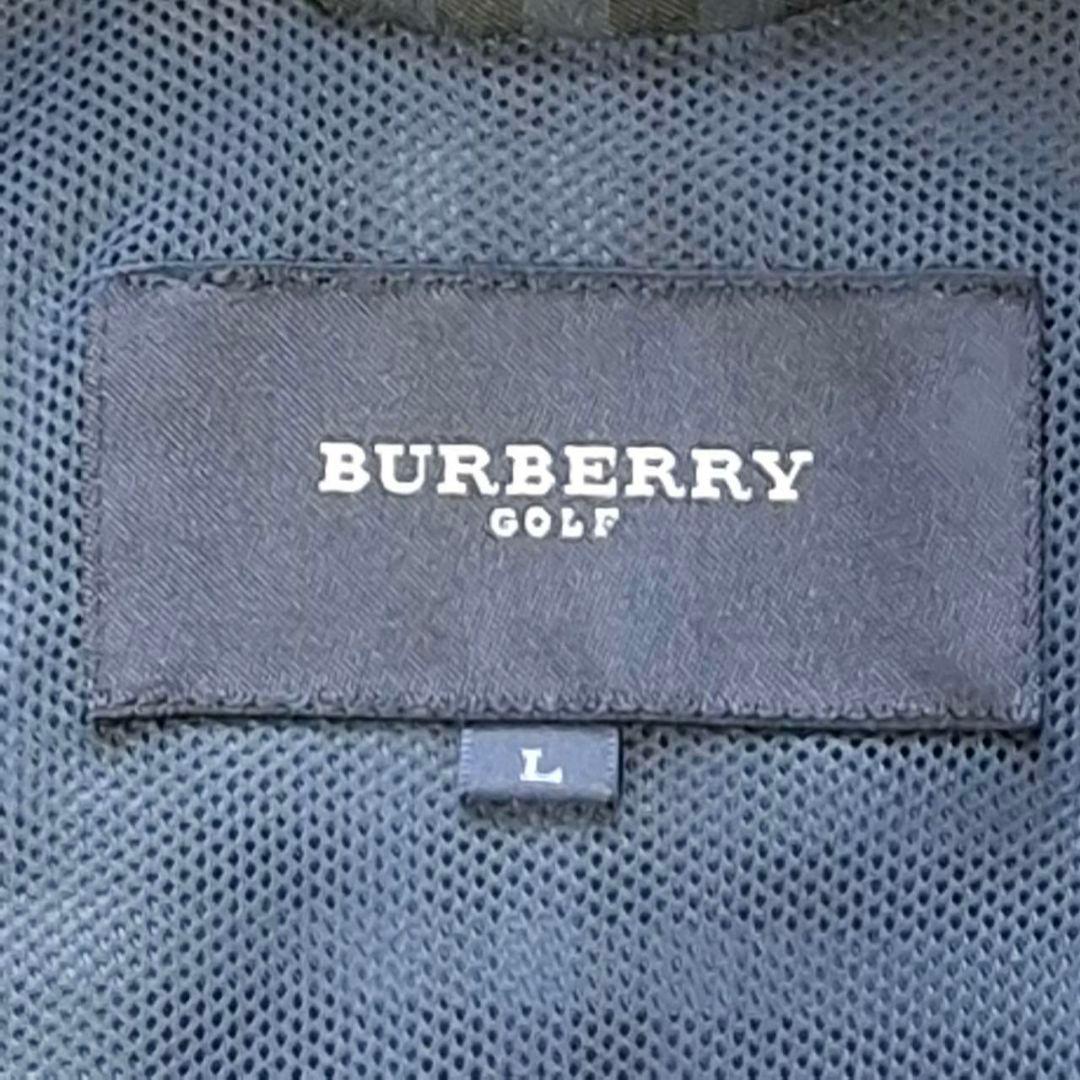 美品 希少Lサイズ バーバリーゴルフ ナイロン ジャケット ノバチェック 青系