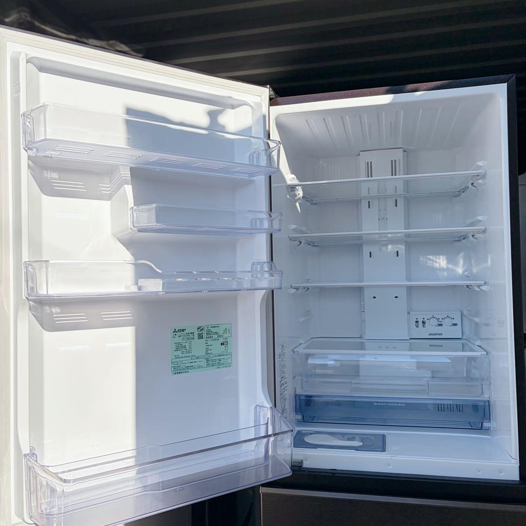 運搬取付無料！純正三菱ダークブラウン冷蔵庫！木のような風合い！完動品・超美品！