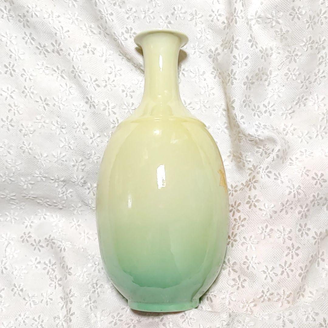 人間国宝 彩椿文 吉田美統作　8号　花瓶釉裏金