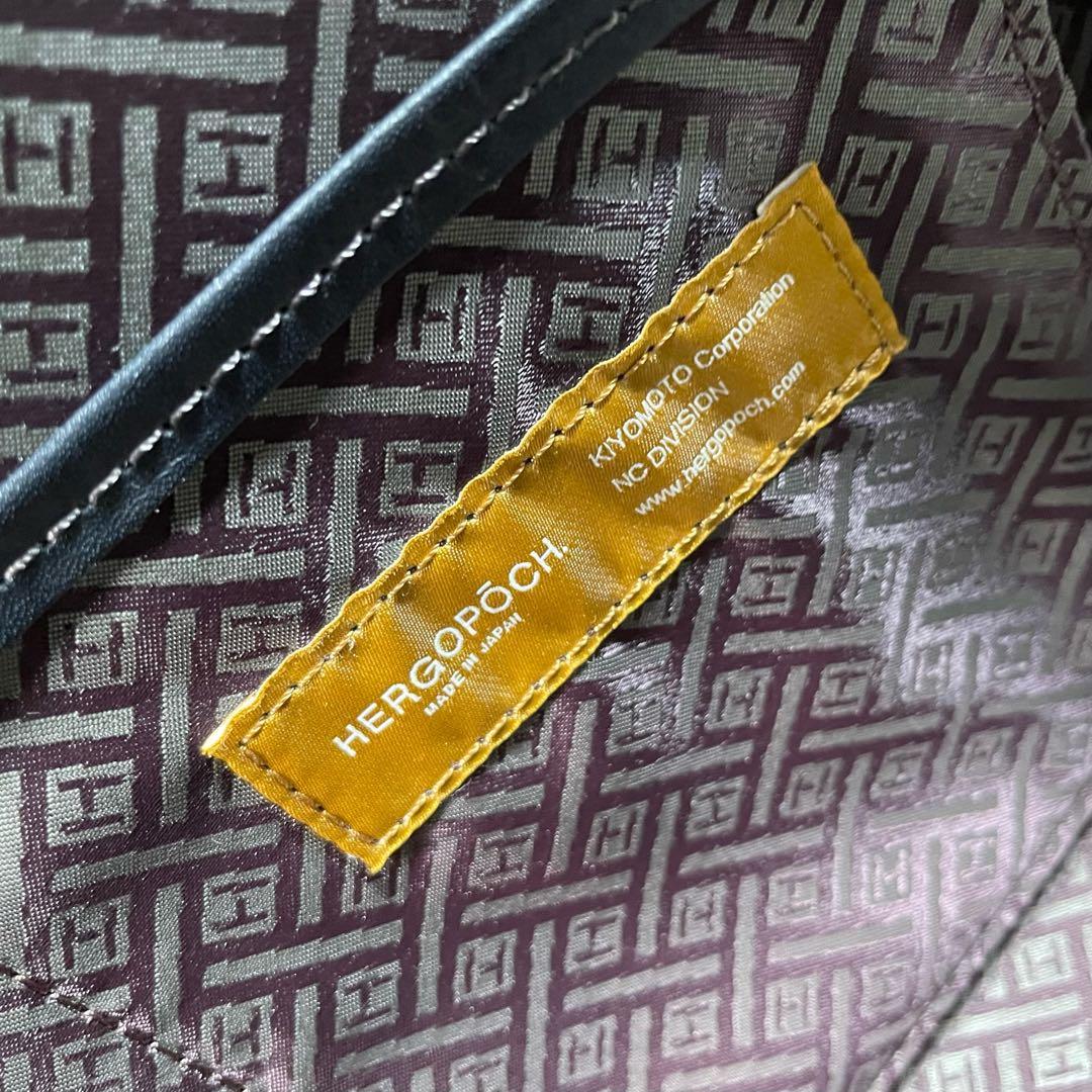 エルゴポック　ビジネスバッグ　ブリーフケース　レザー　ネイビー