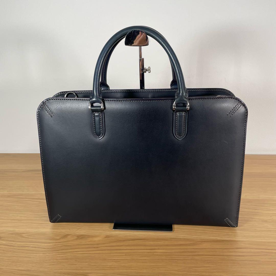 エルゴポック　ビジネスバッグ　ブリーフケース　レザー　ネイビー