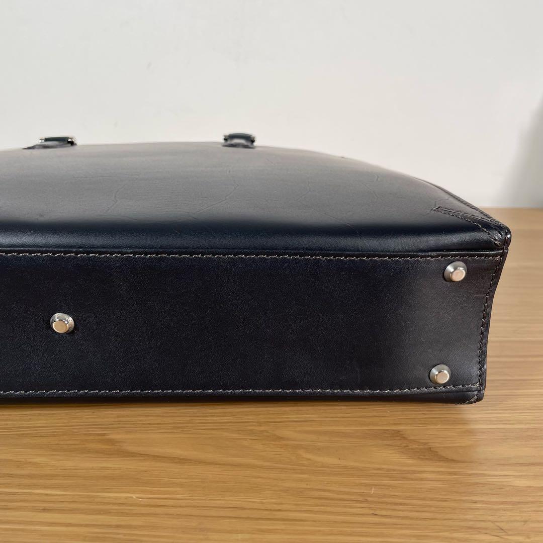 エルゴポック　ビジネスバッグ　ブリーフケース　レザー　ネイビー