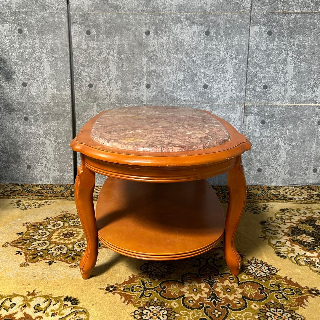 ꧁クラシック家具꧂大理石リビングテーブル センター ロー ソファ 机 猫脚