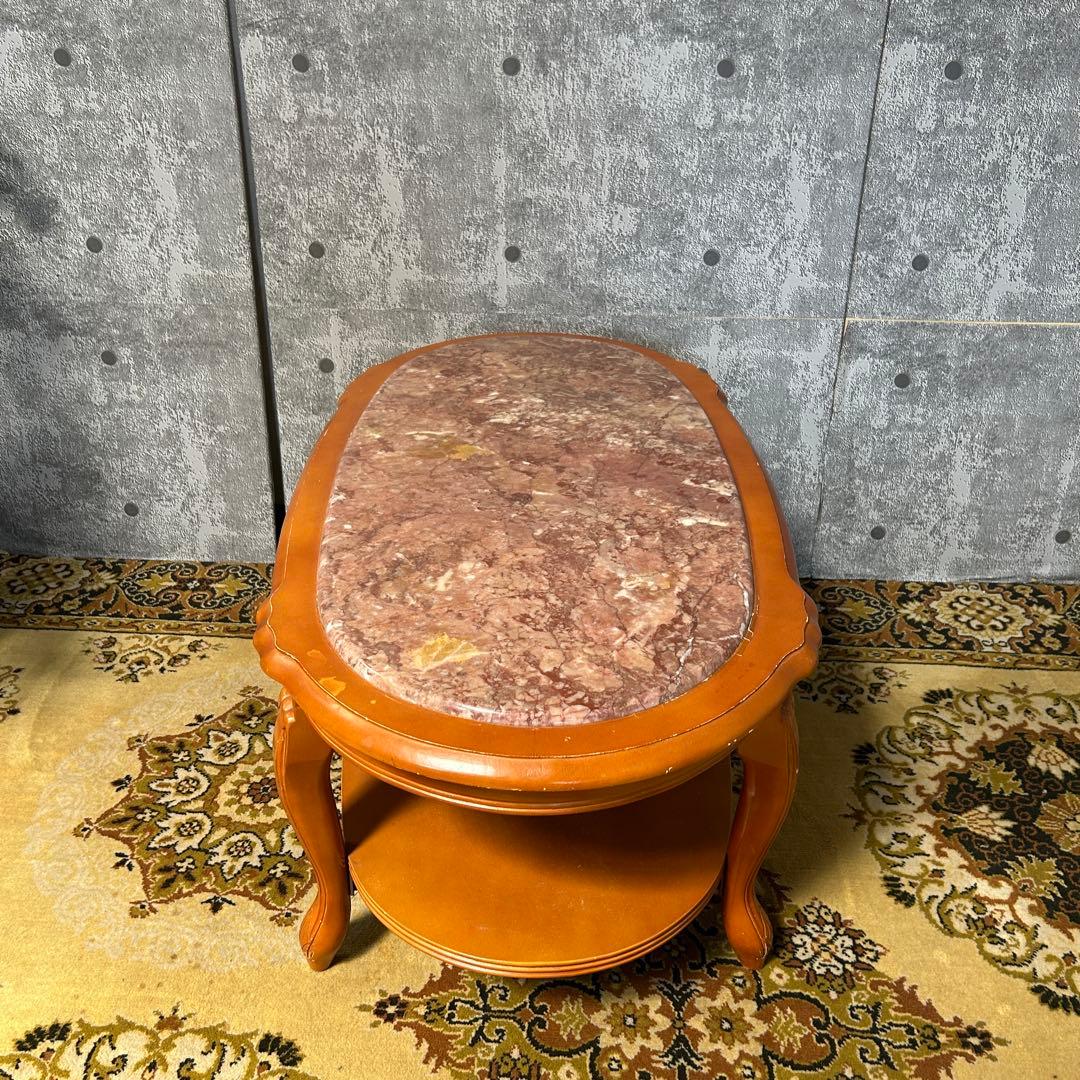 ꧁クラシック家具꧂大理石リビングテーブル センター ロー ソファ 机 猫脚