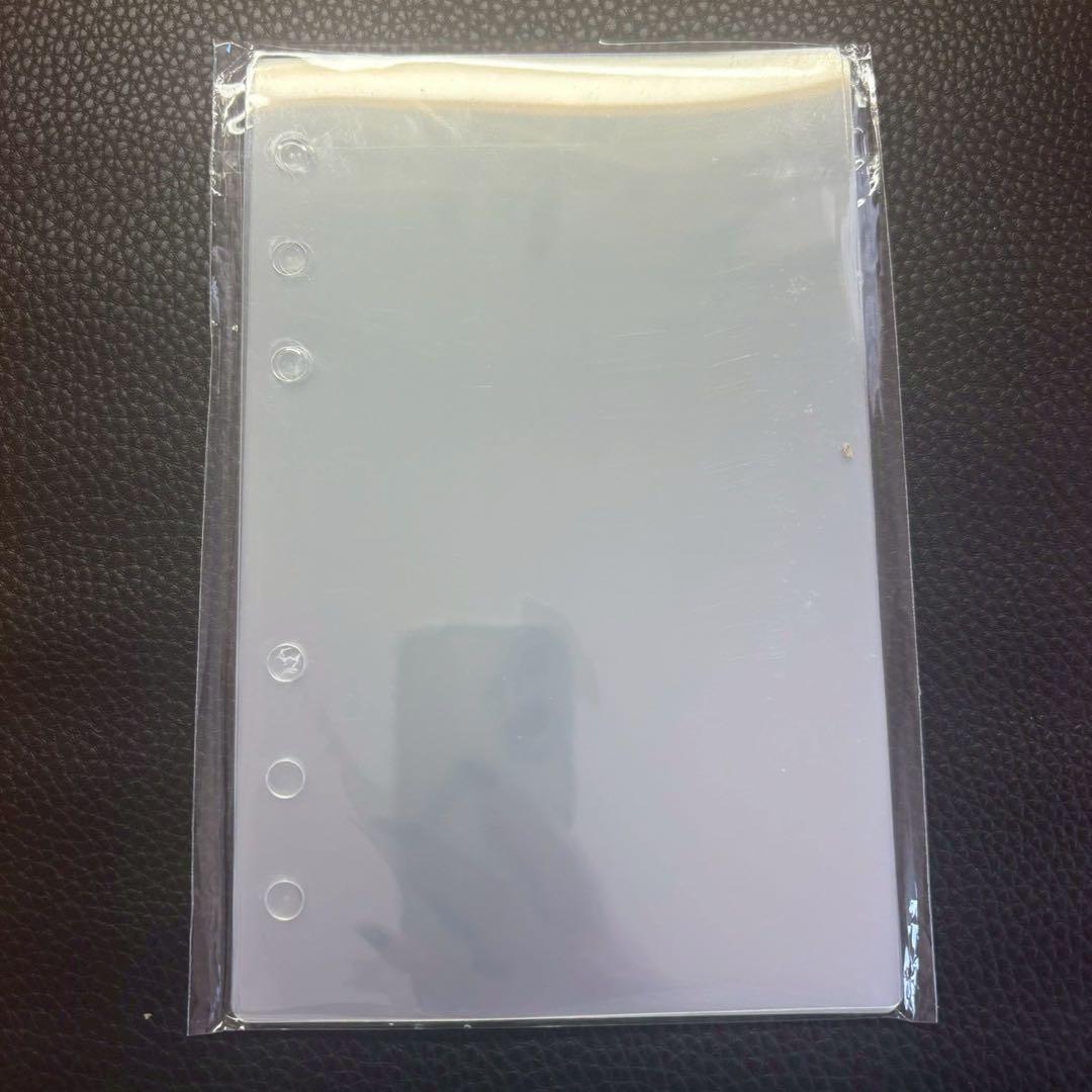 A6 透明 シール台紙 ハードタイプ 10枚セット 透明剥離紙 6穴 バインダー