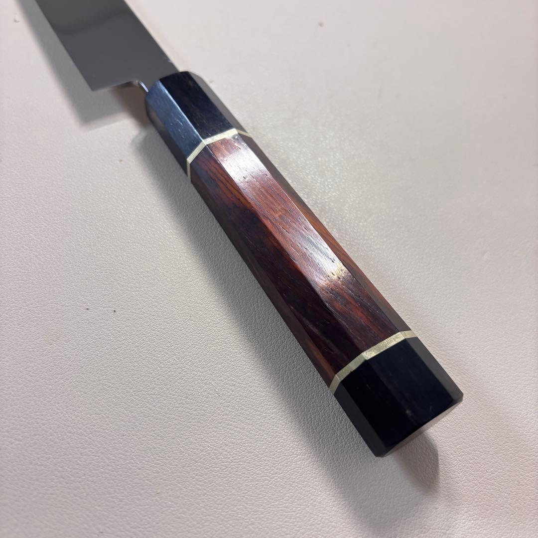 270mm 切付柳刃包丁 鏡面　天然木八角柄 刺身包丁 「全鋼」'ᘲ