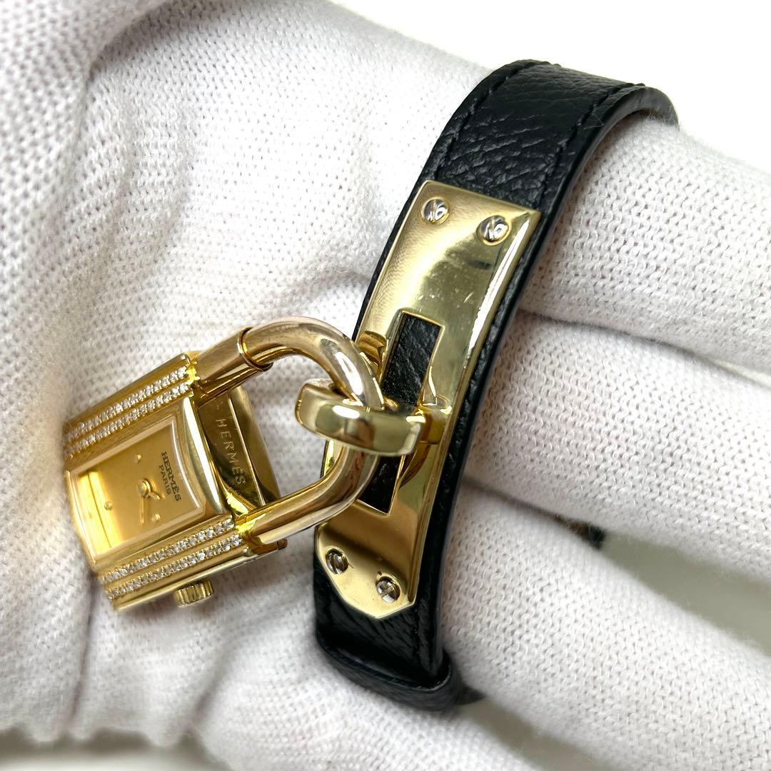 HERMES エルメス ケリーウォッチ ダイヤベゼル レディース腕時計 クオーツ