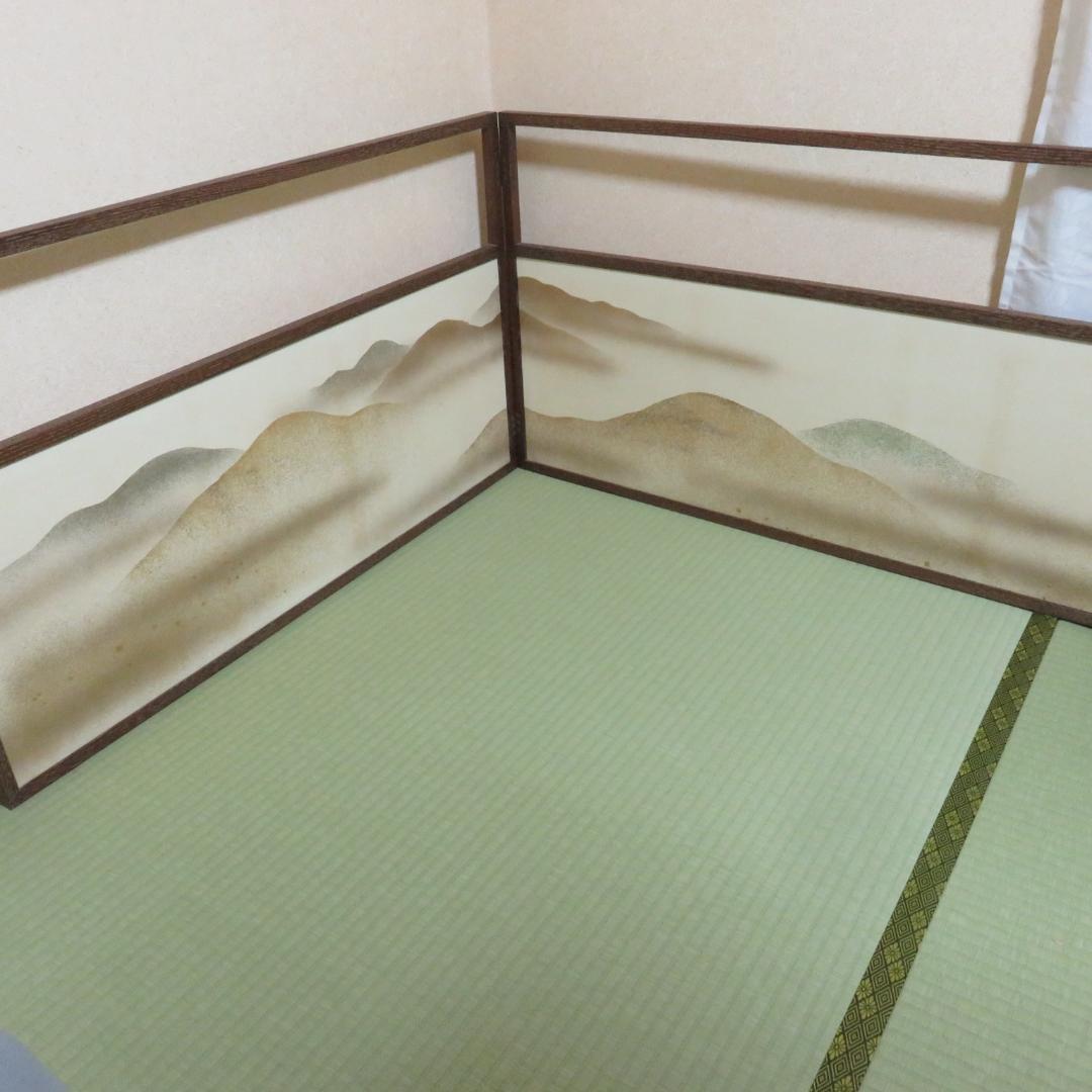 風炉先屏風 茶道具 鳥 山々 両面 薬師寺 茶の湯