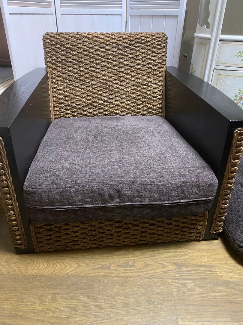 希少 デザイナーズ♦️最高級 ウォーターヒヤシンス♦️モダン ソファ♦️送料込