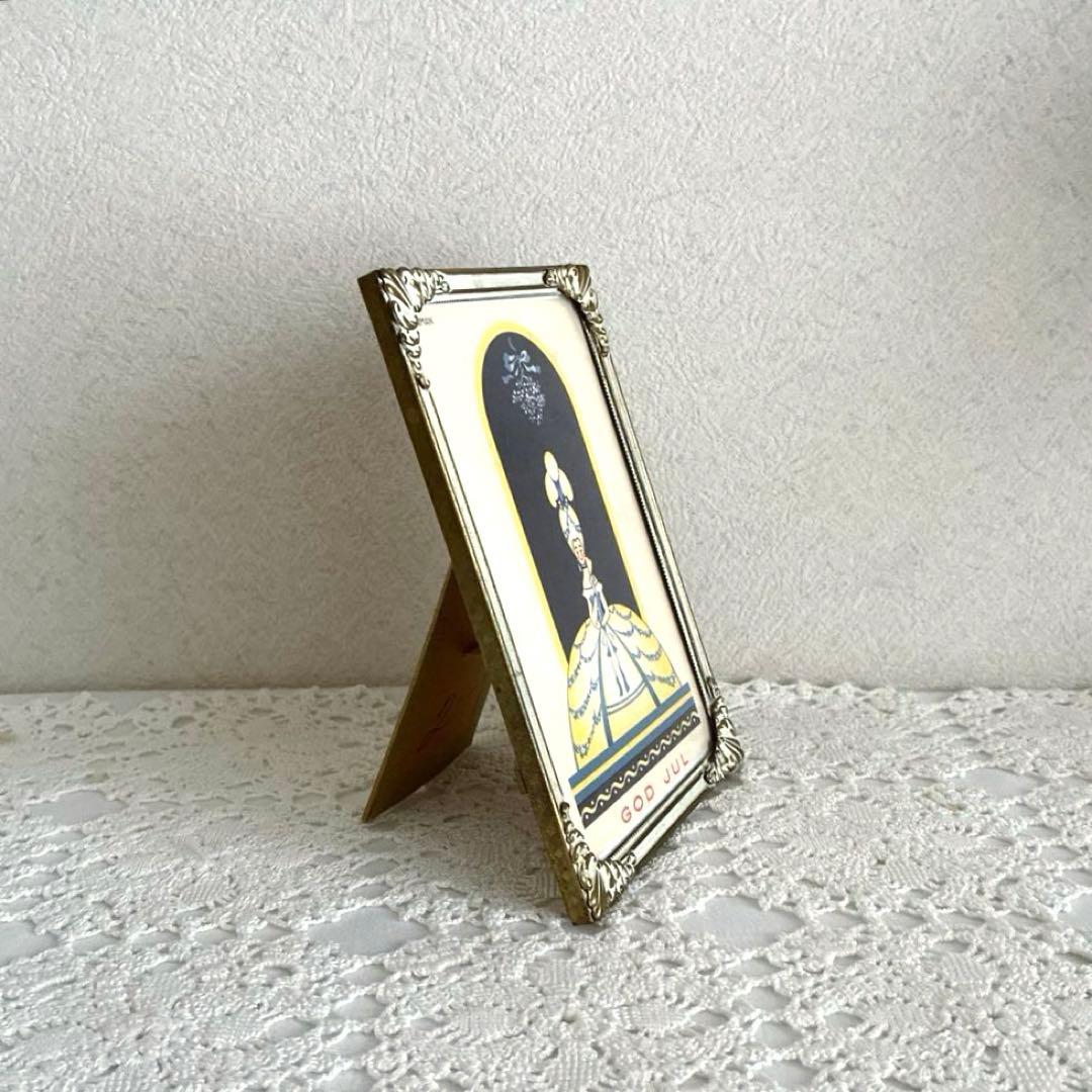 RT98 優美な装飾が美しい北欧ヴィンテージ 真鍮のフォトフレーム 16×11