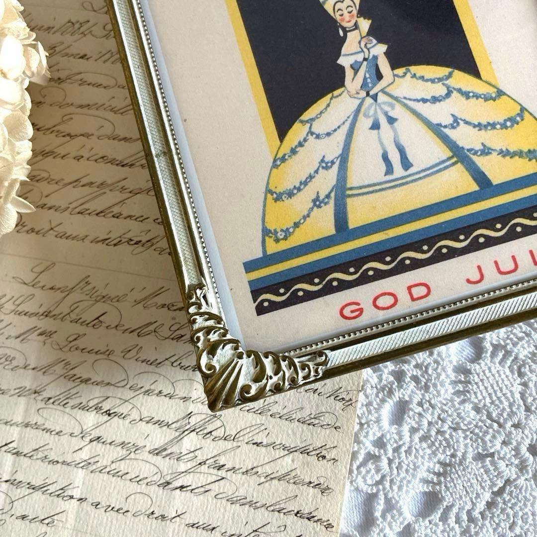 RT98 優美な装飾が美しい北欧ヴィンテージ 真鍮のフォトフレーム 16×11