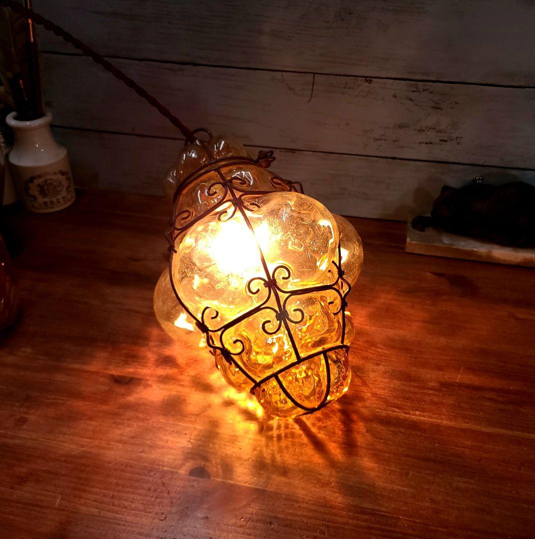 イタリア アンティーク ムラーノガラス ペンダントライト ランプ 天井照明