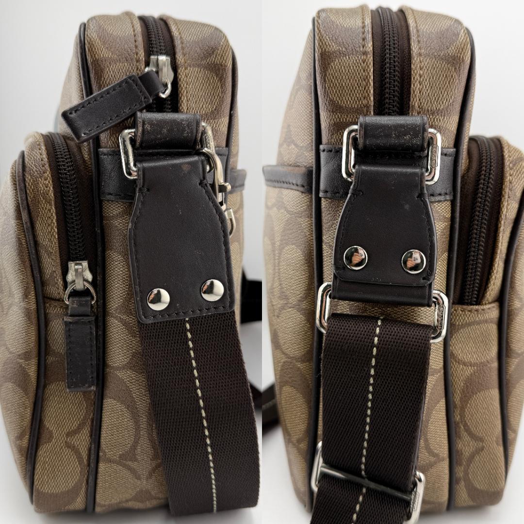 COACH コーチ ショルダーバッグ　ヘリテージ　ストライプ　シグネチャー