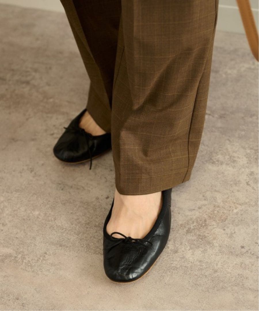 【美品】E.PORSELLI×FRAMeWORK 別注バレエシューズ ブラック