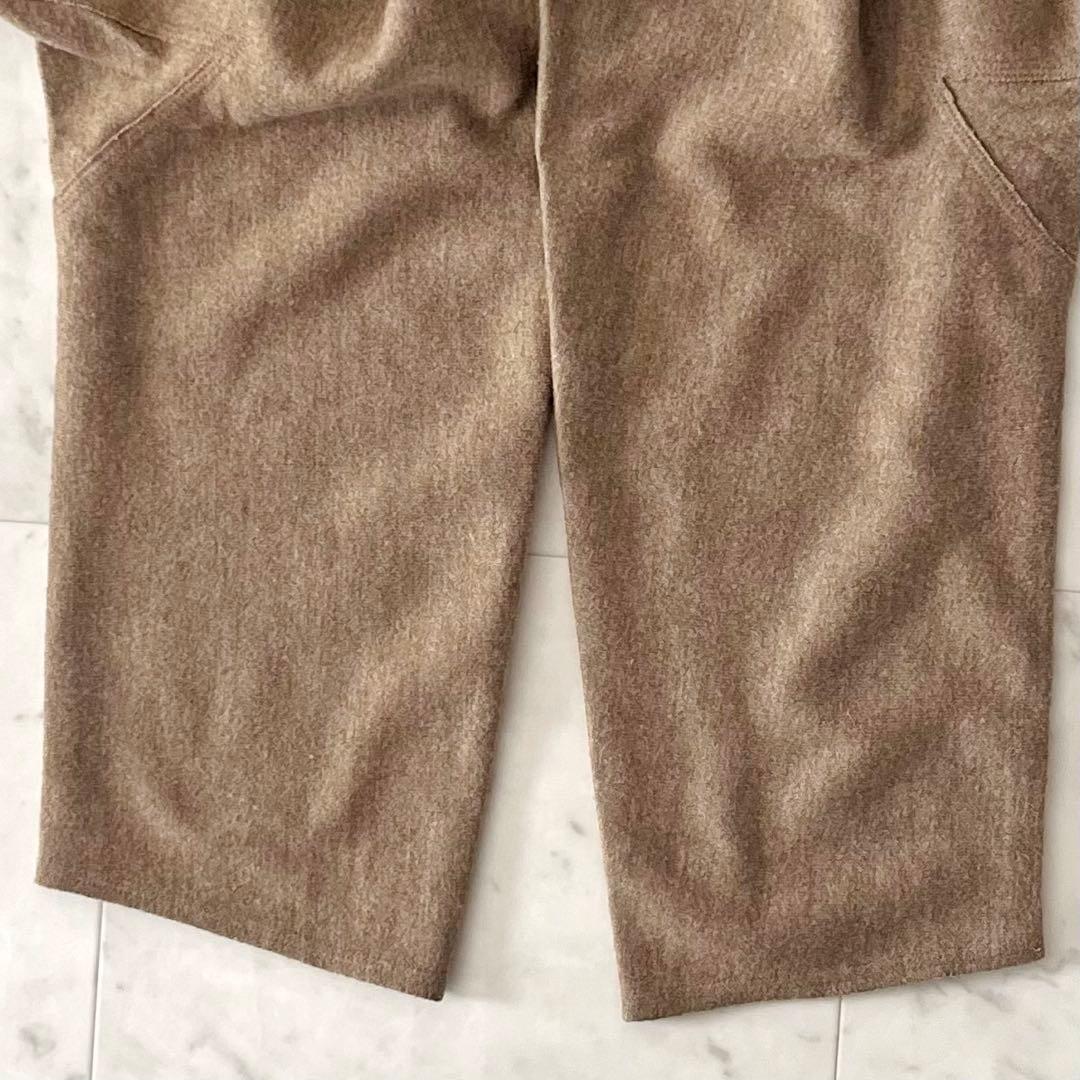 美品＊ババグーリ ウールチュニックワンピースM ベージュブラウン系 クルーネック