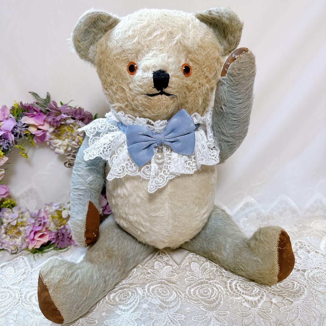 チャーリー 様　❤️ブルー×ホワイトのアンティークベア❤️テディベア