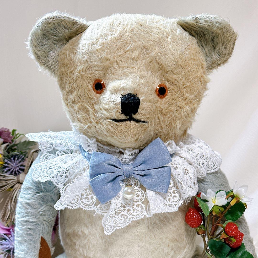 チャーリー 様　❤️ブルー×ホワイトのアンティークベア❤️テディベア