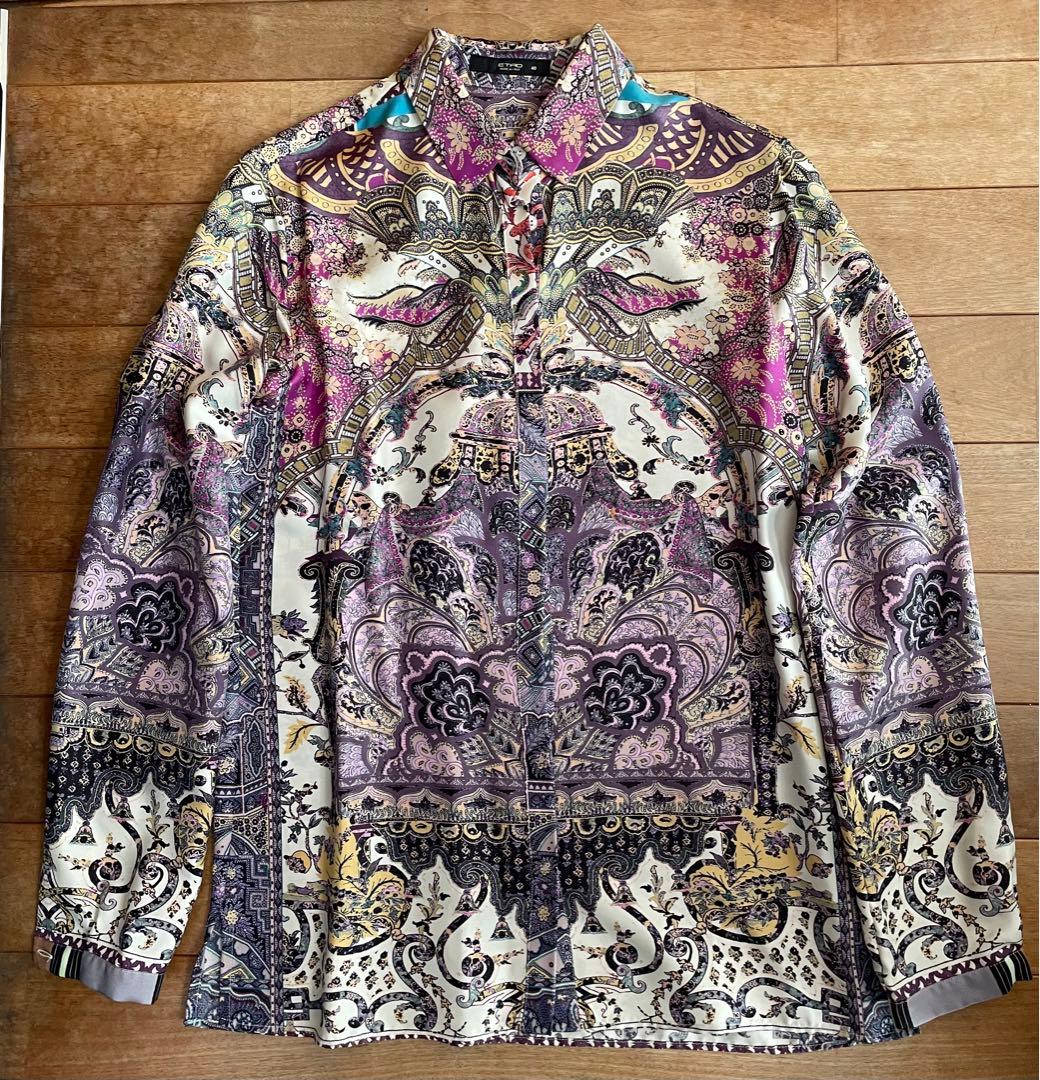 美品ETROエトロ　シルク100%ブラウス　ペイズリー柄★ドライクリーニング済み