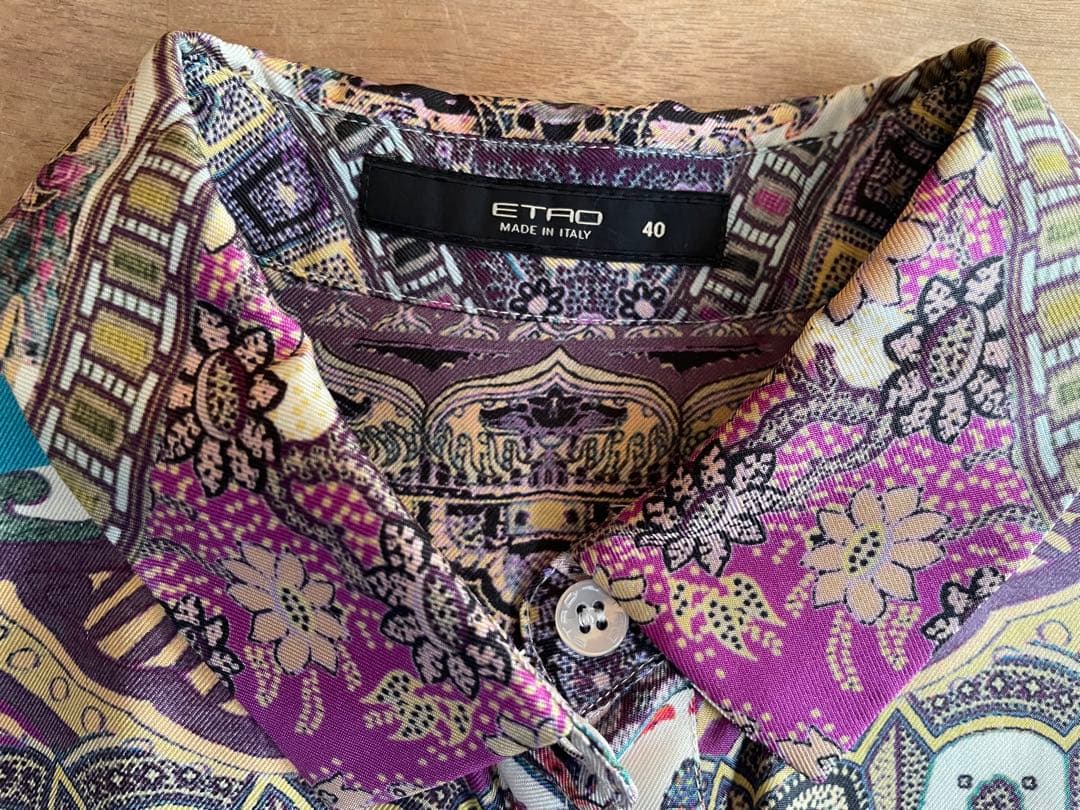 美品ETROエトロ　シルク100%ブラウス　ペイズリー柄★ドライクリーニング済み