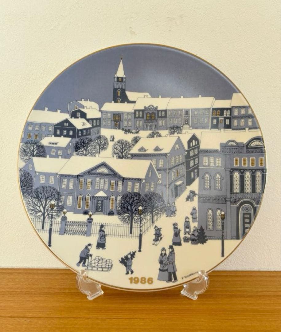 ARABIA ウオシッキネン 1986年クリスマスプレート(イヤープレート)