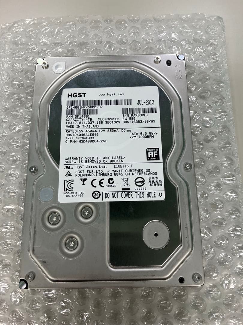 3.5 HDD 4TB 2本セット※管理番号112•113