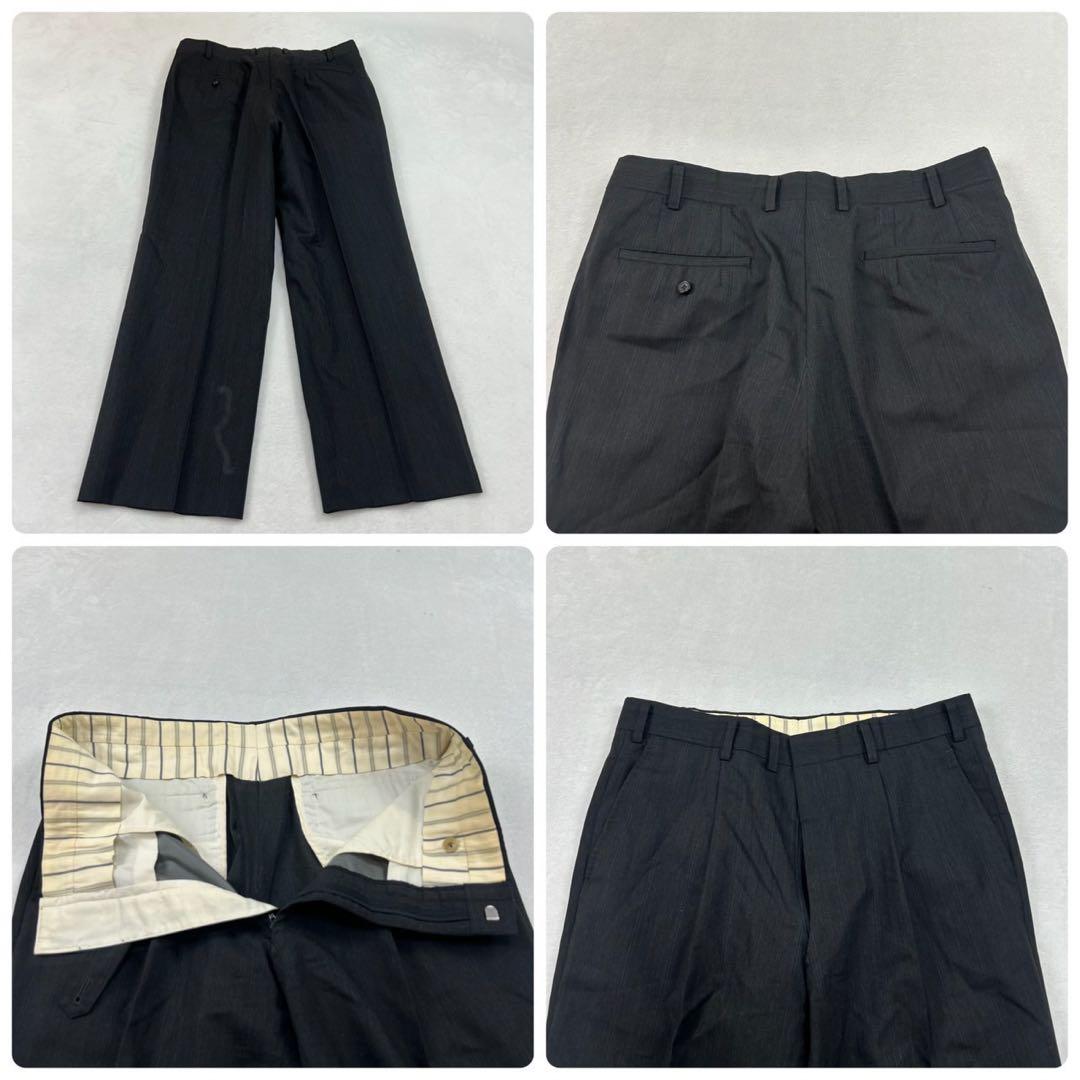 I238 M バーバリー モヘヤ混 シングル スーツ上下 ダークグレー メンズ