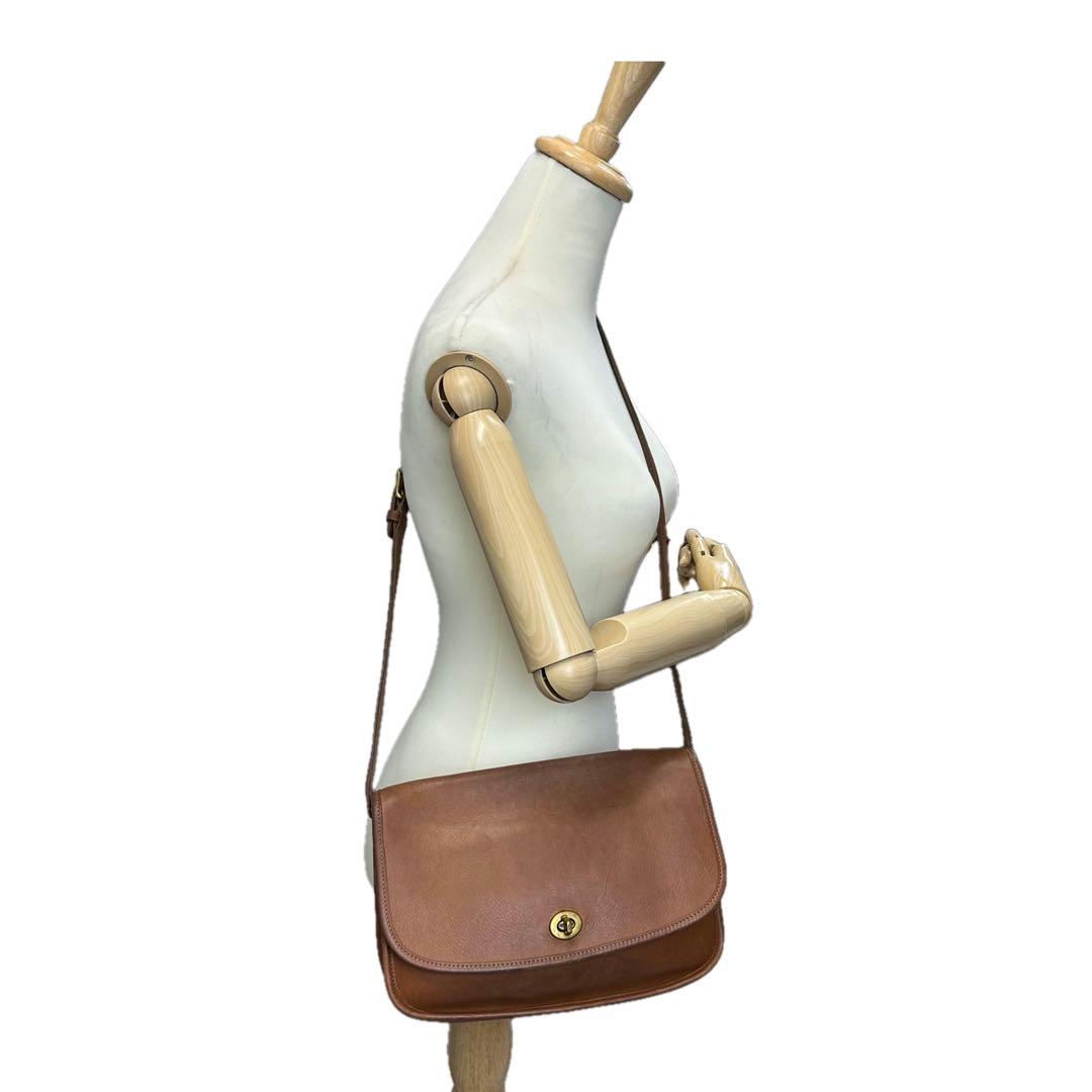 COACH オールドコーチ ターンロック ショルダーバッグ ブラウン