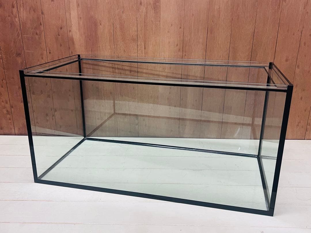 900×450×450㎜ガラス水槽 ブラックシリコン フランジ加工付き 未使用品