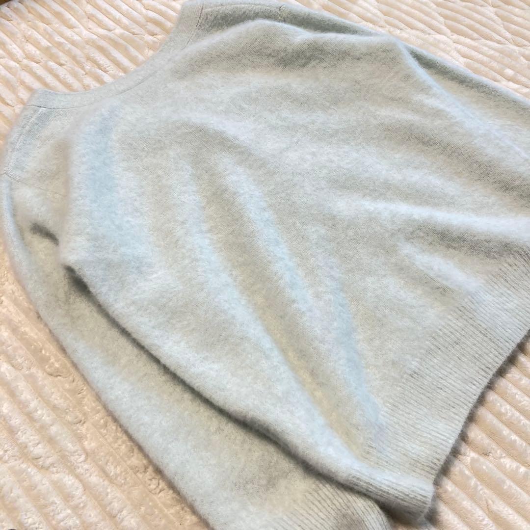 【SHENERY】美品 ファーカシミヤ3WAYニットカーディガン ミント