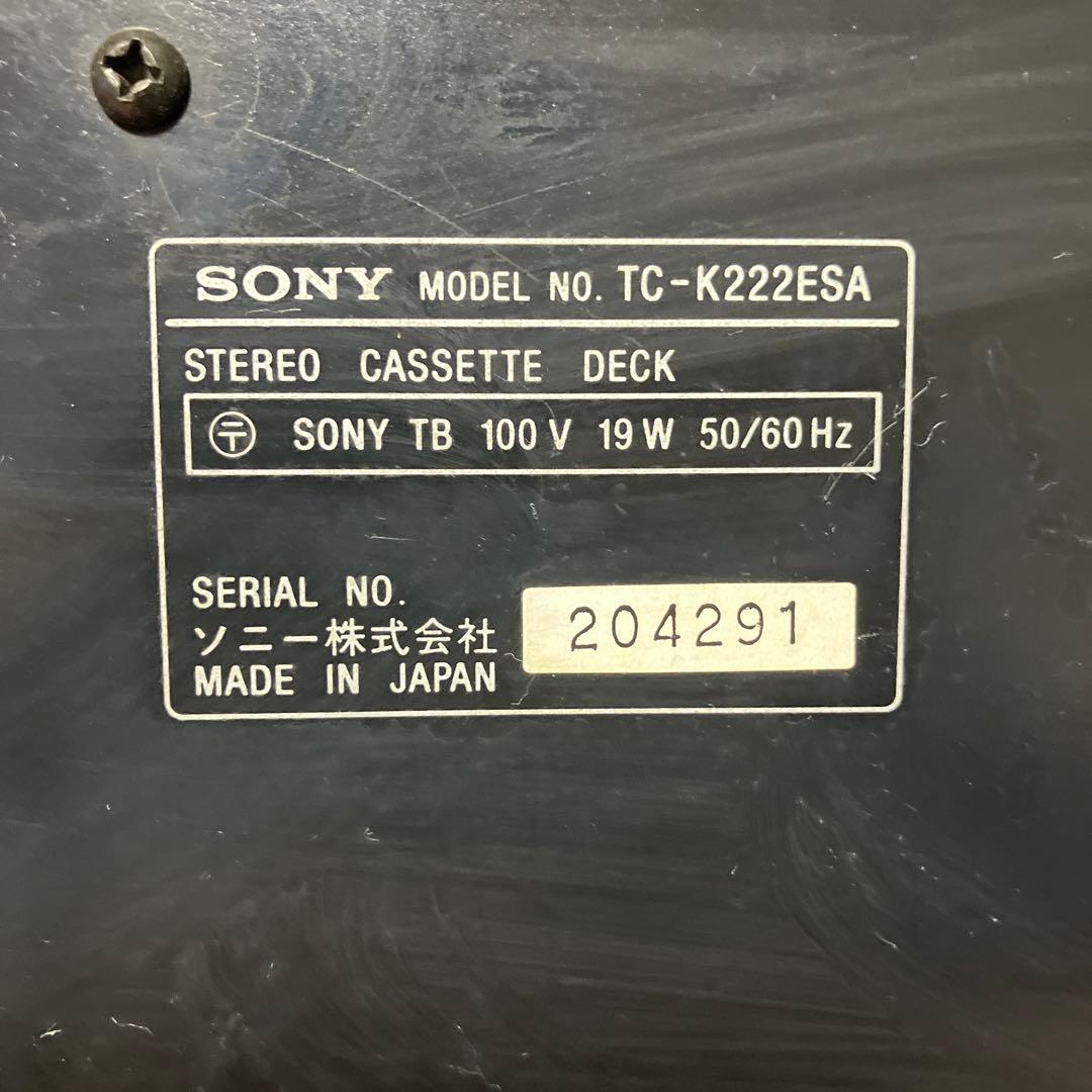 SONY ソニー 3ヘッドカセットデッキ TC-K222ESA ジャンク扱い