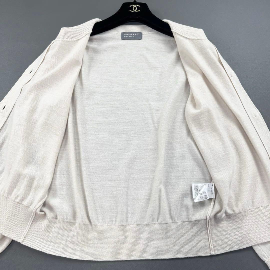24AW✨極美品 マーガレットハウエル FINE WOOL ウールカーディガン