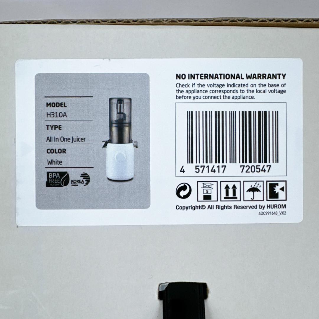 【新品】Hurom スロージューサー H310A ホワイト