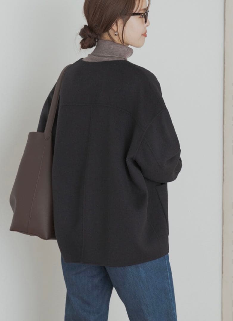 新品タグ付き　DOORS ウールリバーノーカーラミドルコート　NAVY