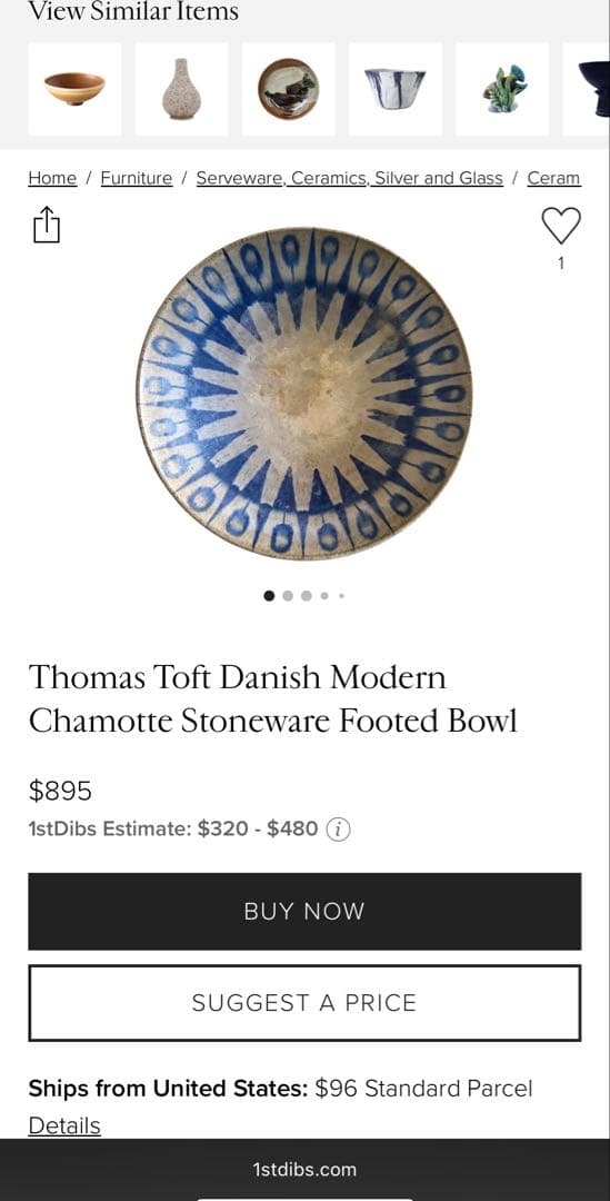 SALE⏬トーマス・トフト ◆ヴィンテージ デンマーク 陶器 ボウル