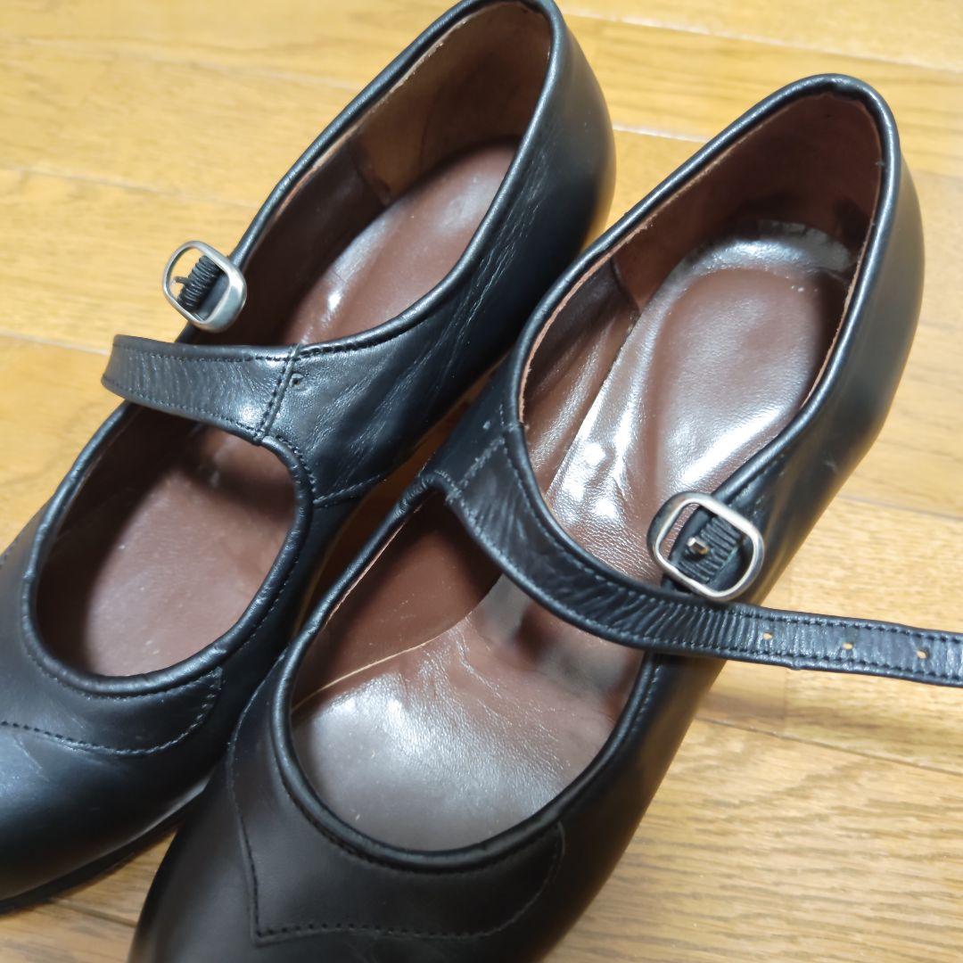 フラメンコシューズ 黒 レザー 23.5