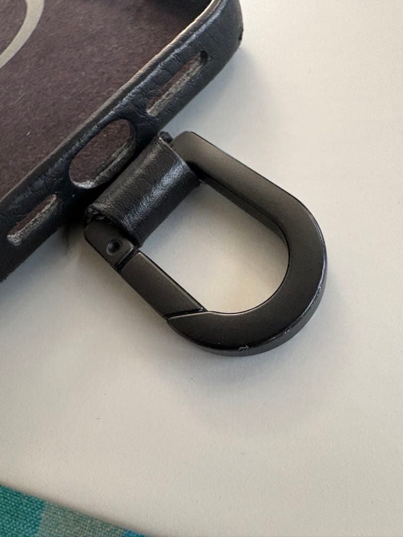 objcts.io レザーストラップ （カード）+ iPhoneケース 黒