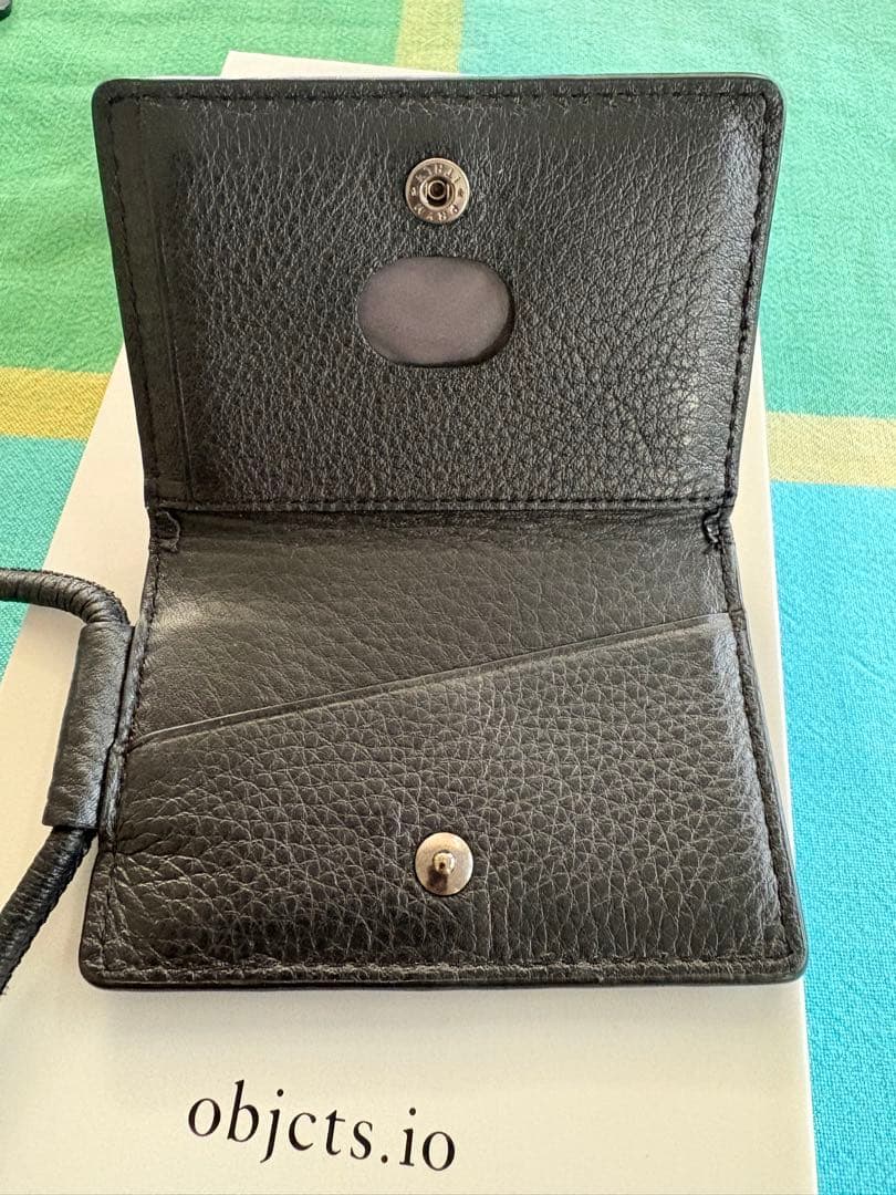 objcts.io レザーストラップ （カード）+ iPhoneケース 黒