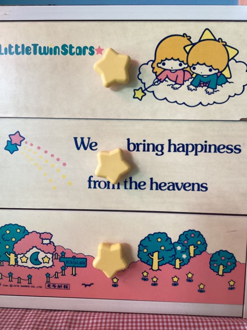 サンリオくろがねキキララ三段ミニチェスト1976年昭和レトロピンク