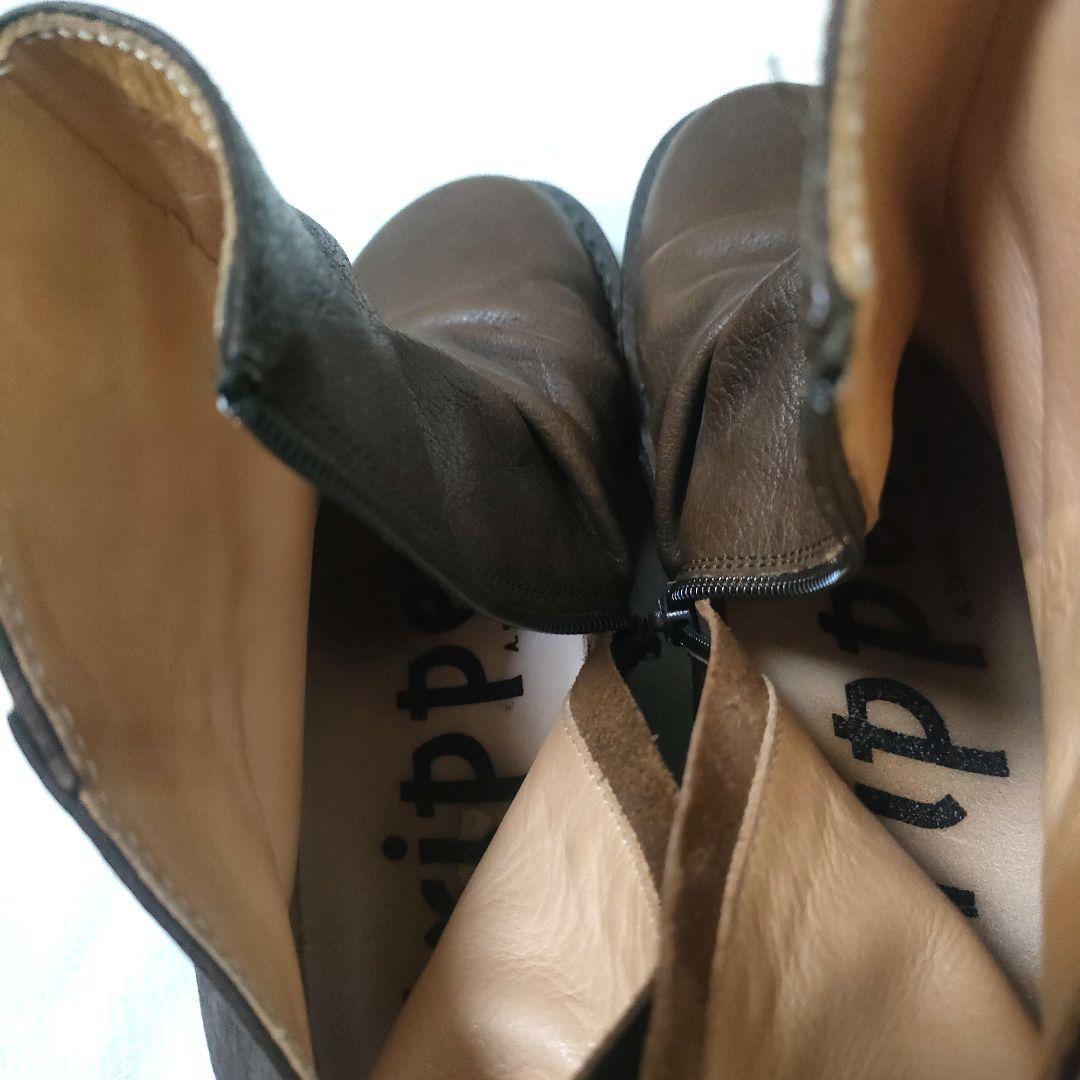 【状態良好】trippen トリッペン サイドジップ レザー ブーツ 37