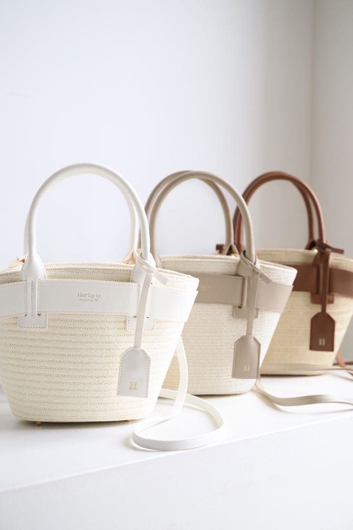 Herlipto Palma Mini Tote Bag かごバックtaupe