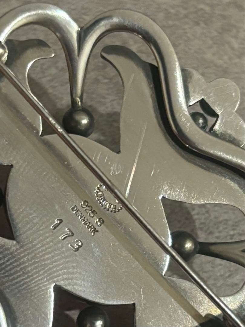 ジョージジェンセン ブローチ 173 琥珀 AG925  