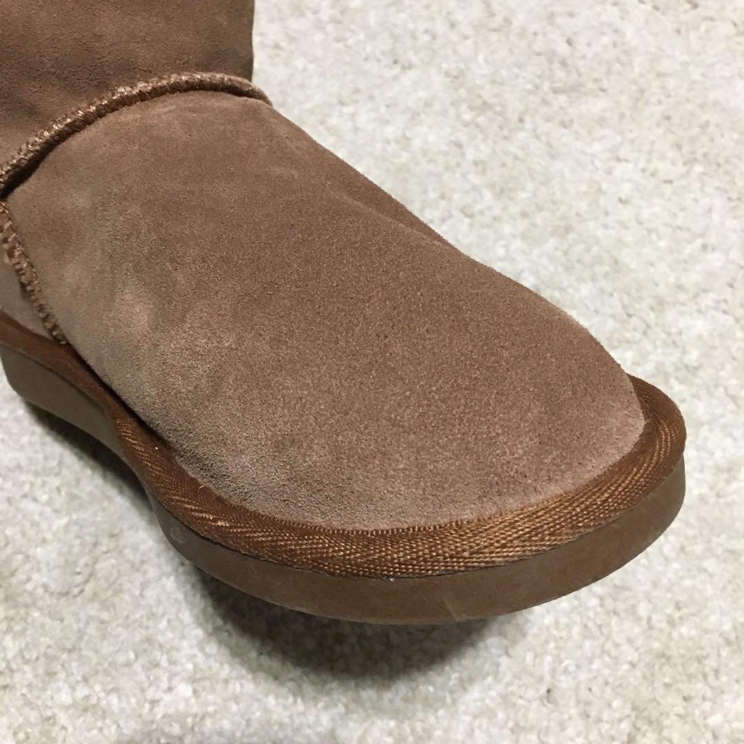 emu ♫ ニーハイ ムートンブーツ キャメル ブラウン 25cm W8 リボン