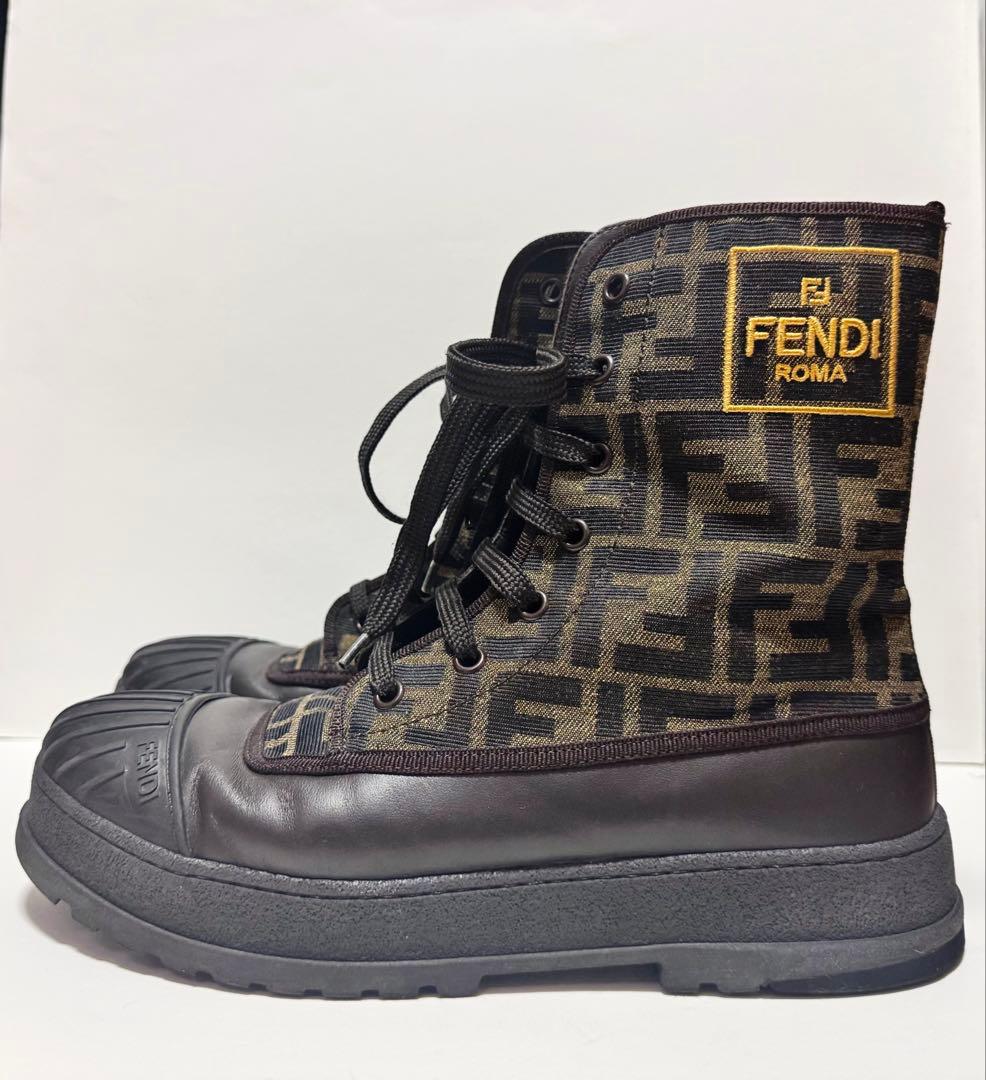 FENDI フェンディ　ズッカ柄　ハイカット　ブーツ　24cm kids ユニ